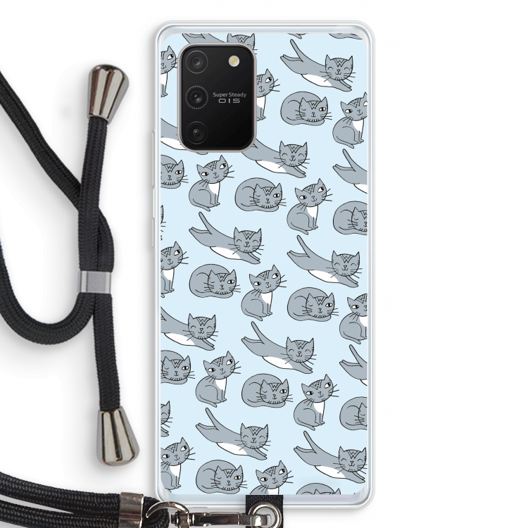Poezen: Samsung Galaxy S10 Lite Transparant Hoesje met koord