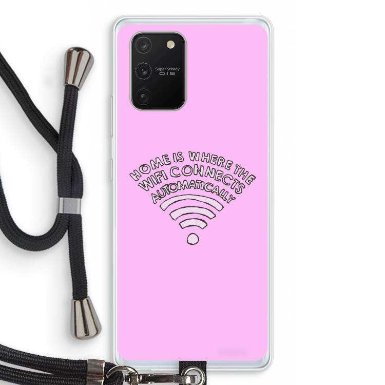 Home Is Where The Wifi Is: Samsung Galaxy S10 Lite Transparant Hoesje met koord