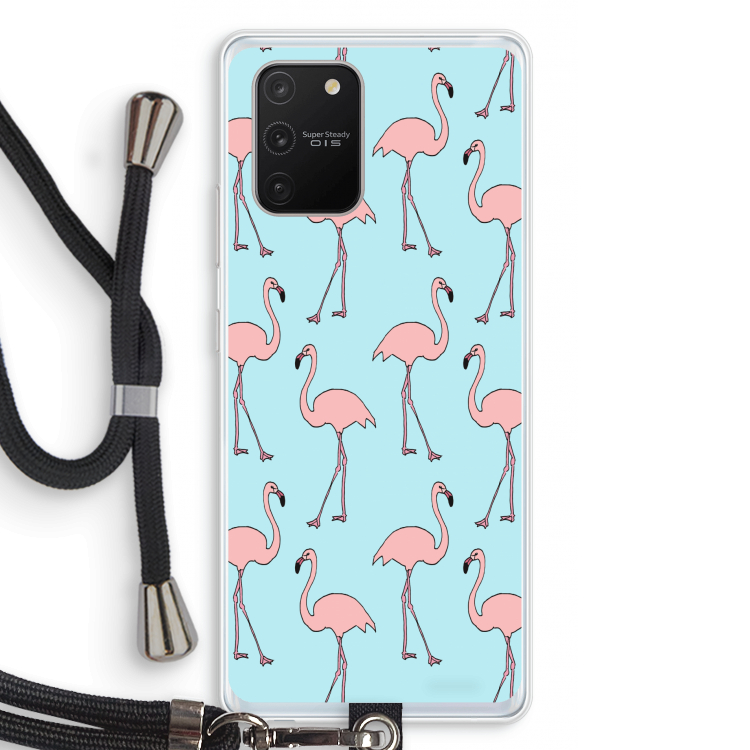 Anything Flamingoes: Samsung Galaxy S10 Lite Transparant Hoesje met koord