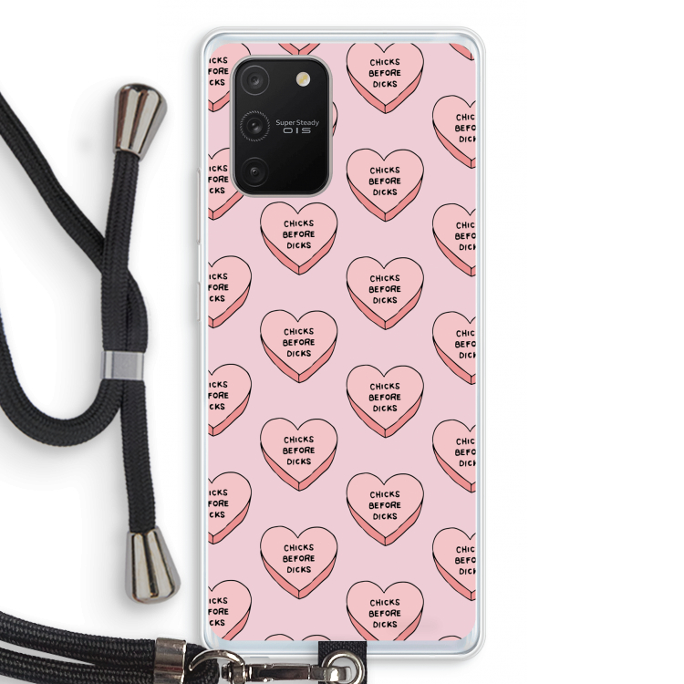 Chicks before dicks: Samsung Galaxy S10 Lite Transparant Hoesje met koord