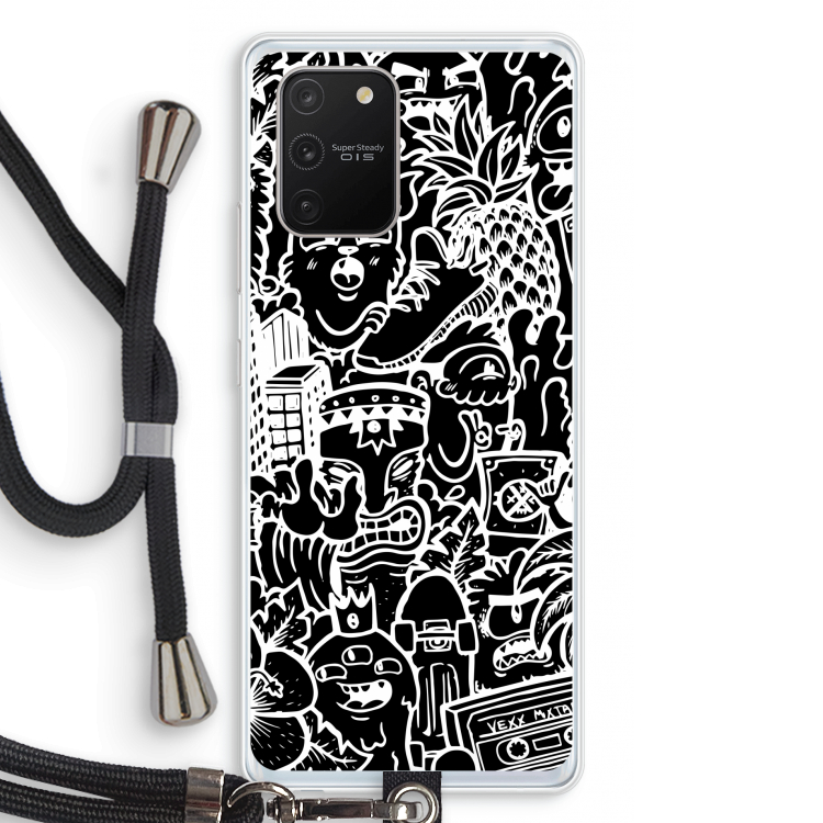 Vexx Black Mixtape: Samsung Galaxy S10 Lite Transparant Hoesje met koord