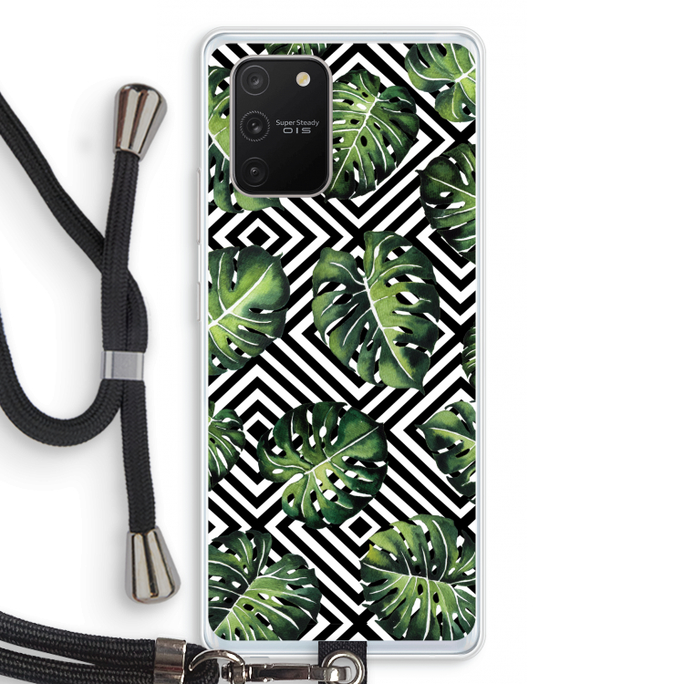 Geometrische jungle: Samsung Galaxy S10 Lite Transparant Hoesje met koord
