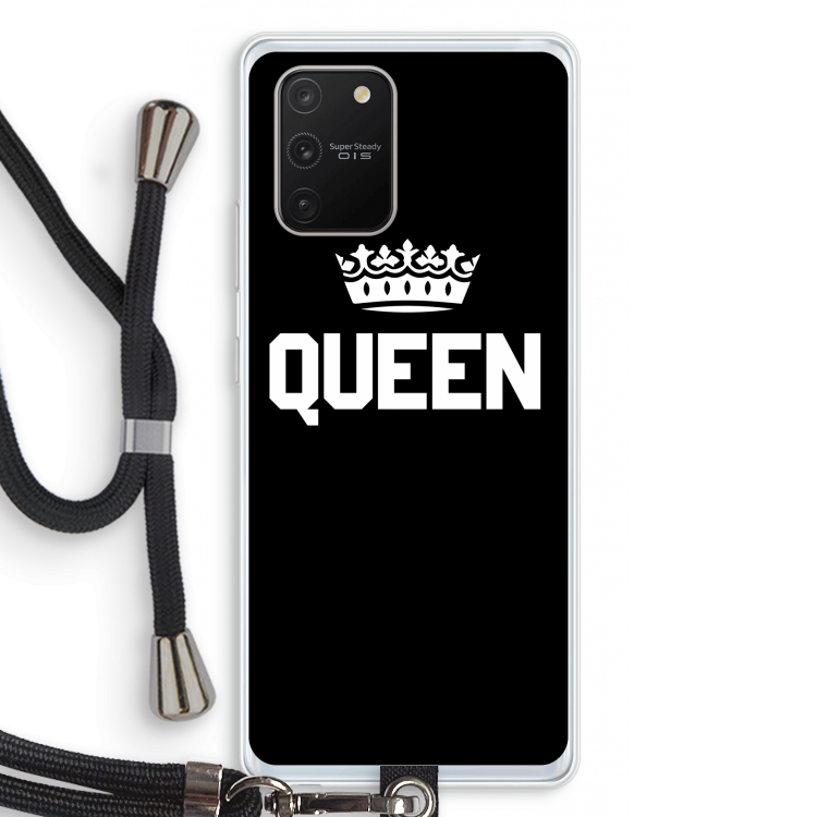Queen zwart: Samsung Galaxy S10 Lite Transparant Hoesje met koord