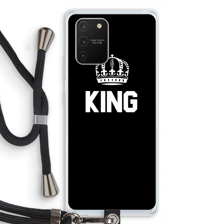 King zwart: Samsung Galaxy S10 Lite Transparant Hoesje met koord