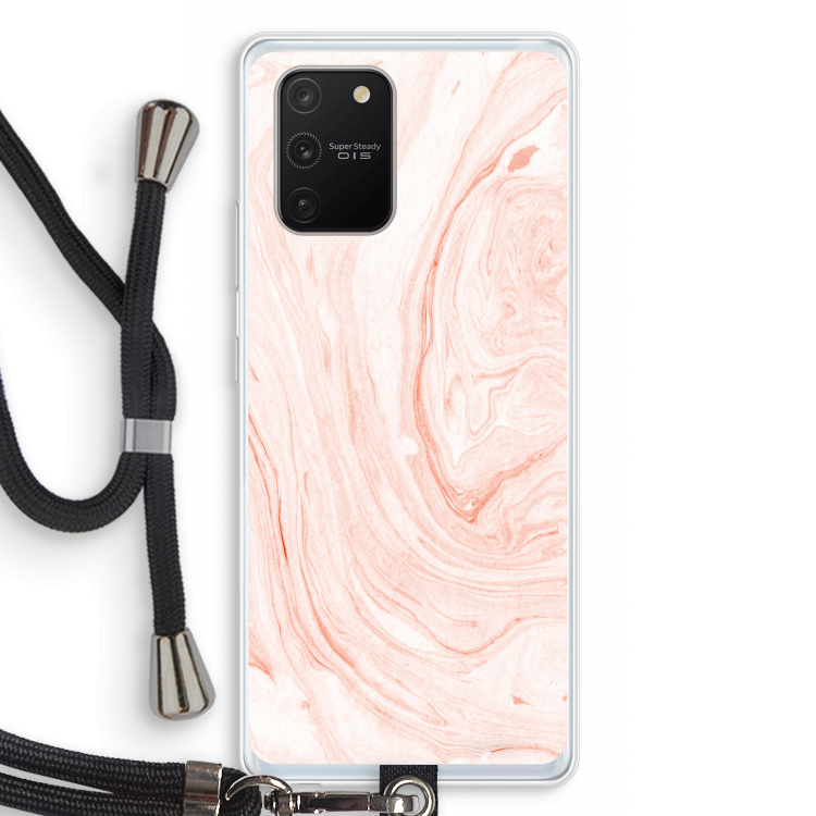 Peach bath: Samsung Galaxy S10 Lite Transparant Hoesje met koord