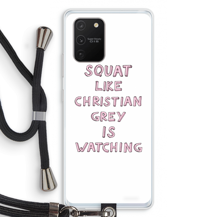 Christian Grey: Samsung Galaxy S10 Lite Transparant Hoesje met koord