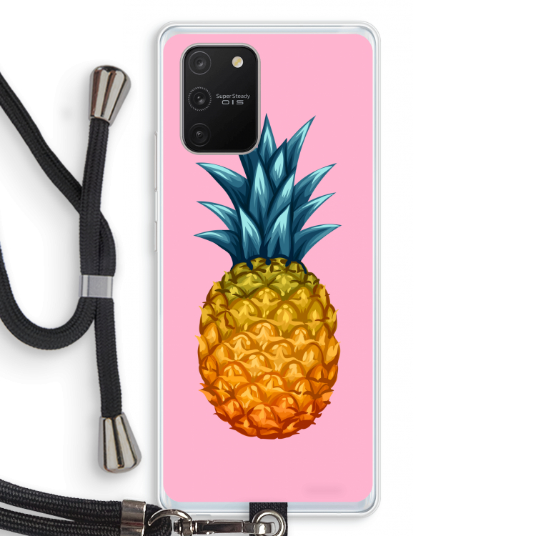 Grote ananas: Samsung Galaxy S10 Lite Transparant Hoesje met koord