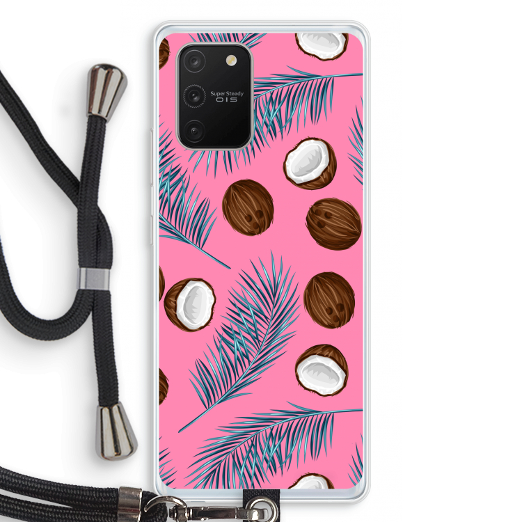 Kokosnoot roze: Samsung Galaxy S10 Lite Transparant Hoesje met koord