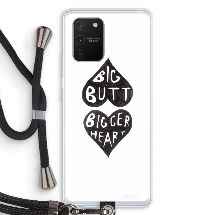 Big butt bigger heart: Samsung Galaxy S10 Lite Transparant Hoesje met koord