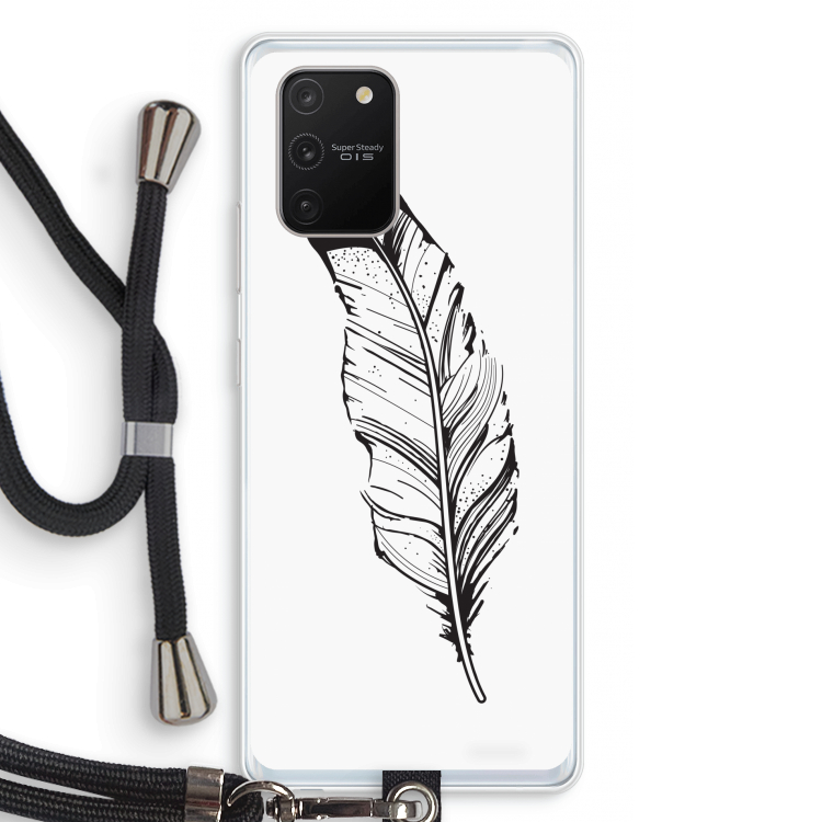 Pluim: Samsung Galaxy S10 Lite Transparant Hoesje met koord