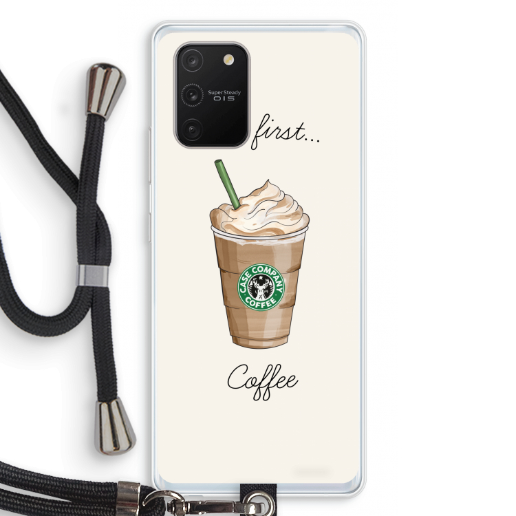 But first coffee: Samsung Galaxy S10 Lite Transparant Hoesje met koord