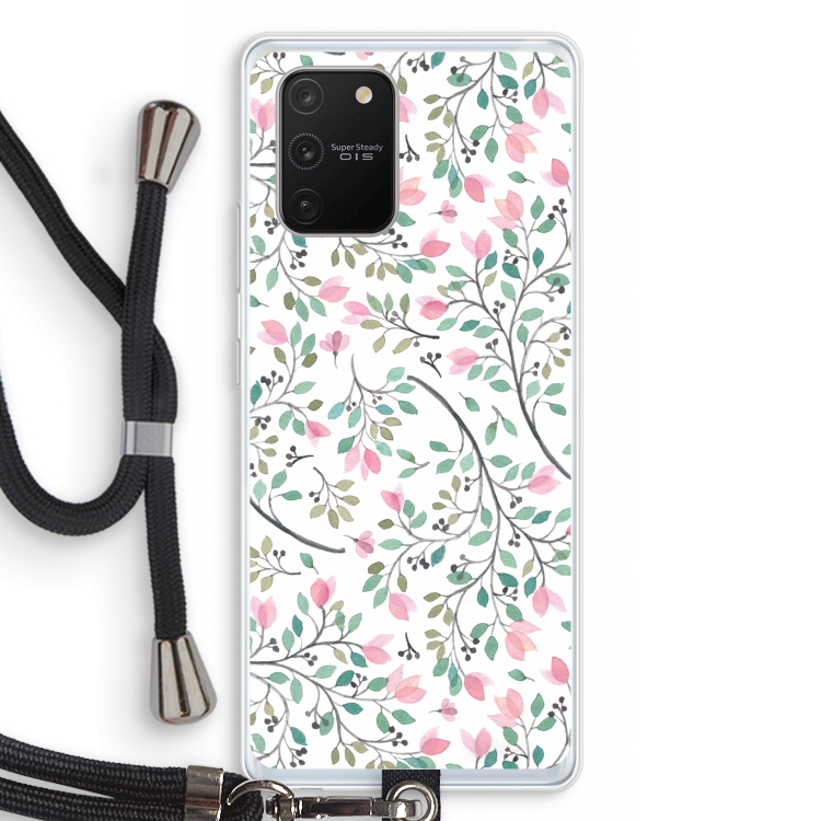 Sierlijke bloemen: Samsung Galaxy S10 Lite Transparant Hoesje met koord