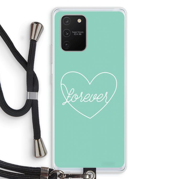 Forever heart pastel: Samsung Galaxy S10 Lite Transparant Hoesje met koord