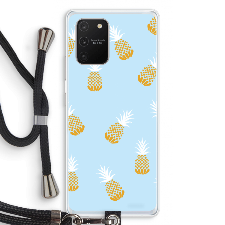 Ananasjes: Samsung Galaxy S10 Lite Transparant Hoesje met koord