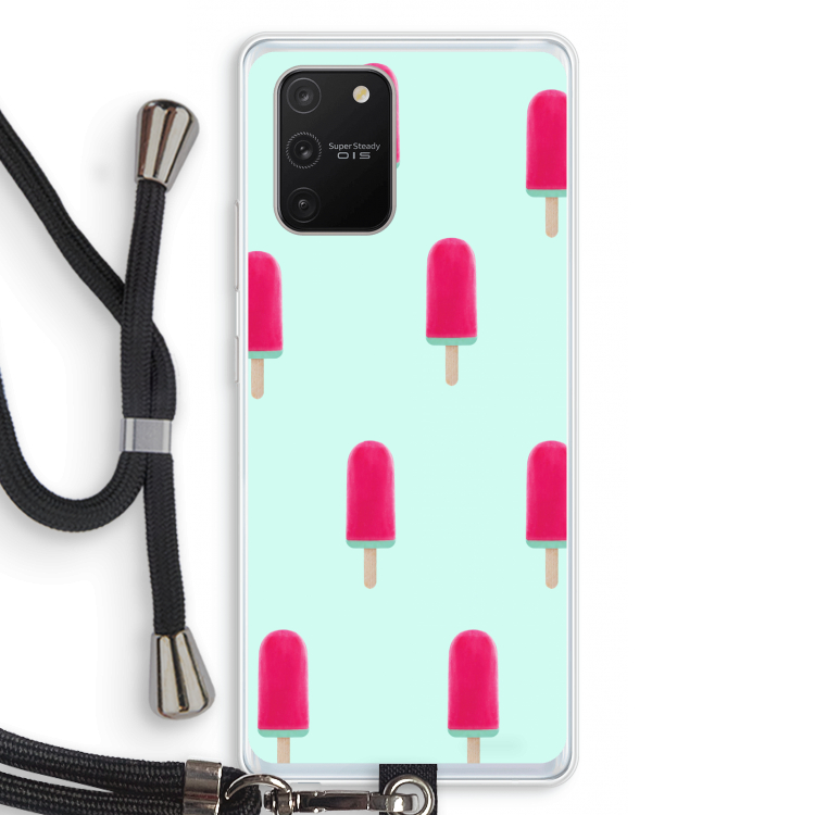 Waterijsje: Samsung Galaxy S10 Lite Transparant Hoesje met koord
