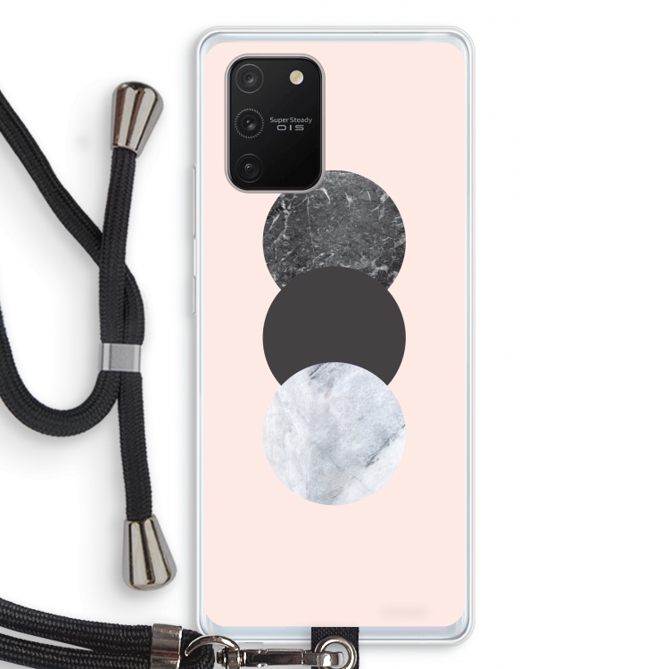 Marmeren cirkels: Samsung Galaxy S10 Lite Transparant Hoesje met koord
