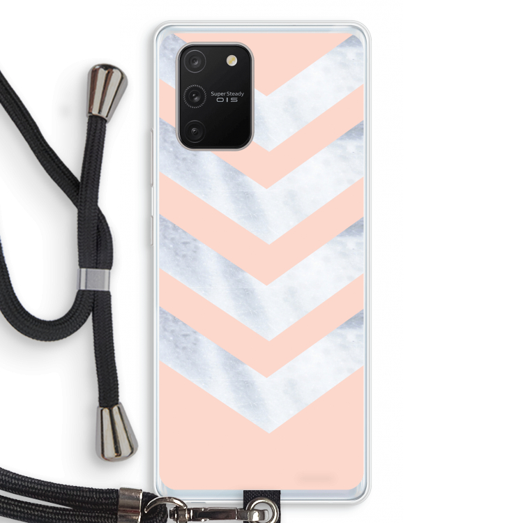 Marmeren pijlen: Samsung Galaxy S10 Lite Transparant Hoesje met koord