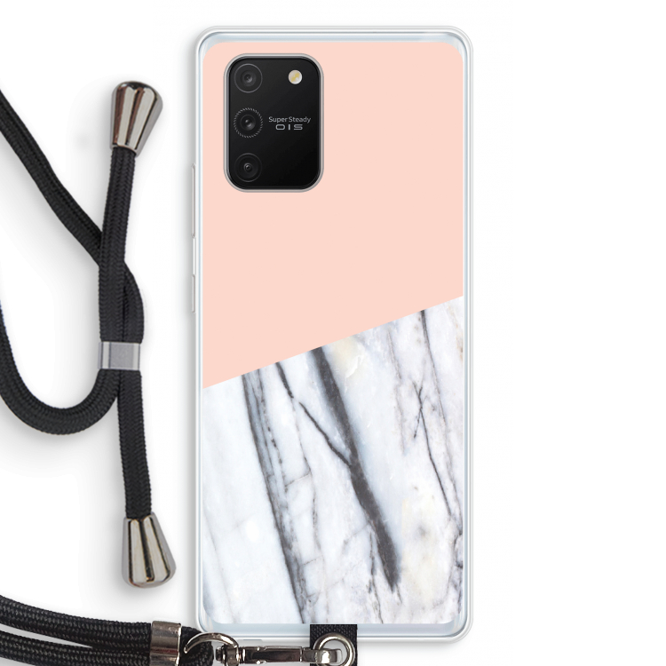 A touch of peach: Samsung Galaxy S10 Lite Transparant Hoesje met koord