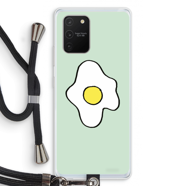 Spiegelei: Samsung Galaxy S10 Lite Transparant Hoesje met koord