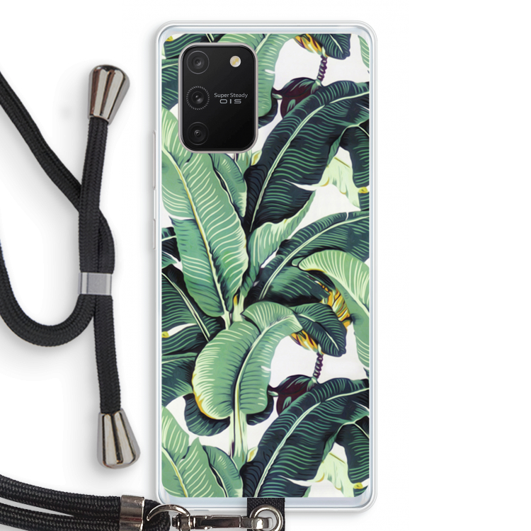 Bananenbladeren: Samsung Galaxy S10 Lite Transparant Hoesje met koord