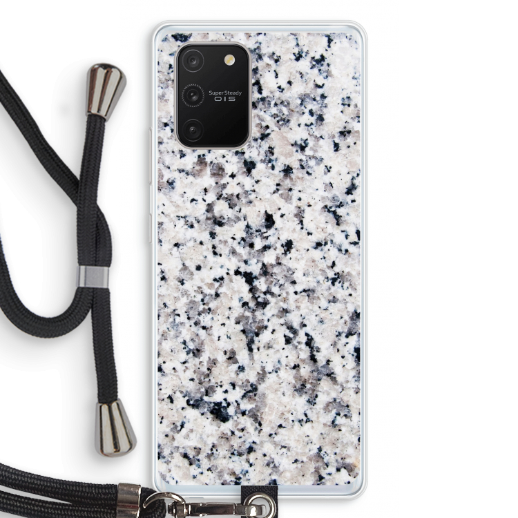 Gespikkelde marmer: Samsung Galaxy S10 Lite Transparant Hoesje met koord