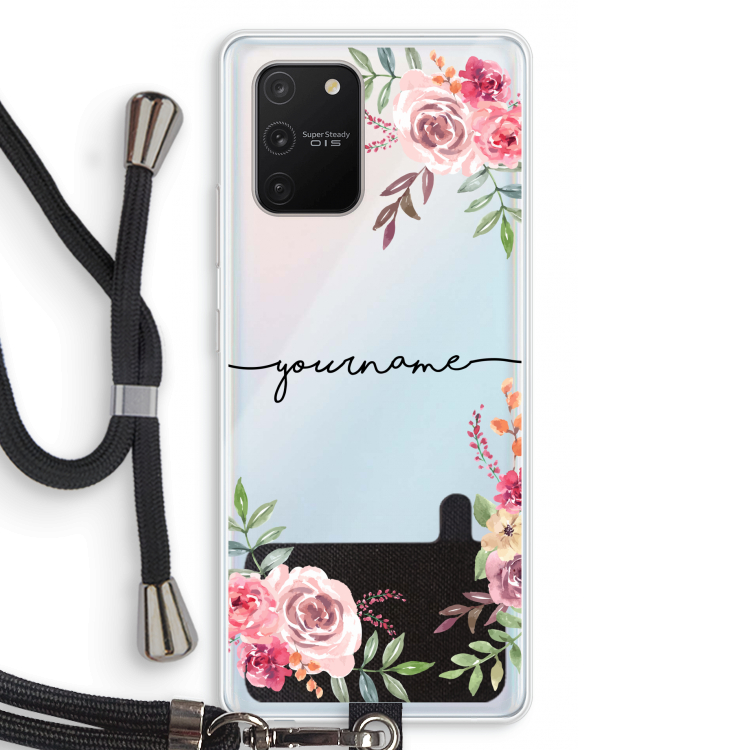 Rozen: Samsung Galaxy S10 Lite Transparant Hoesje met koord