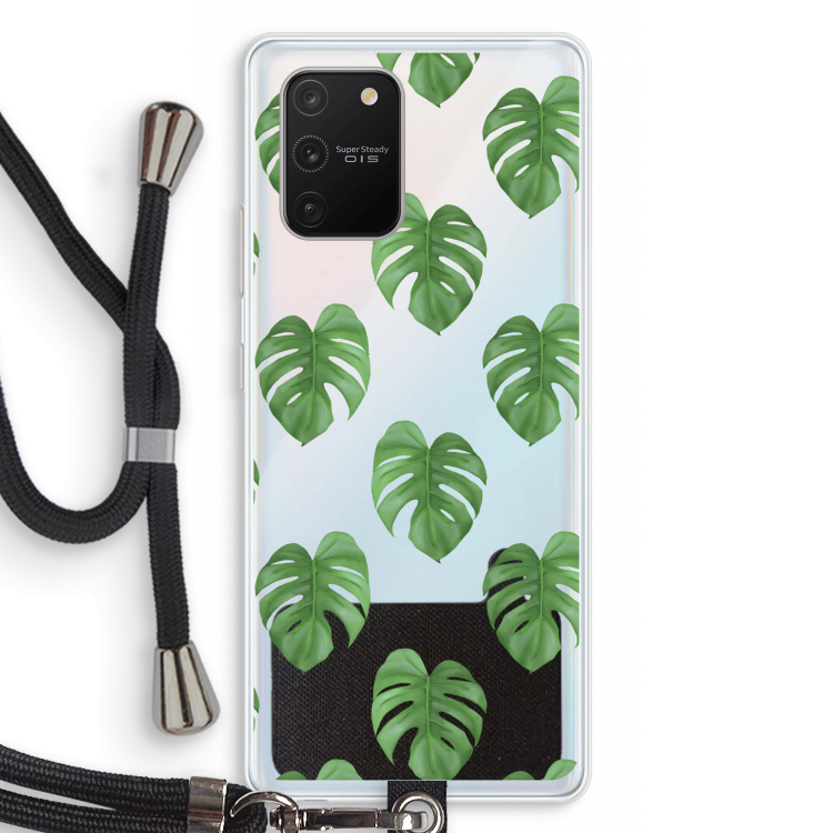 Monstera leaves: Samsung Galaxy S10 Lite Transparant Hoesje met koord