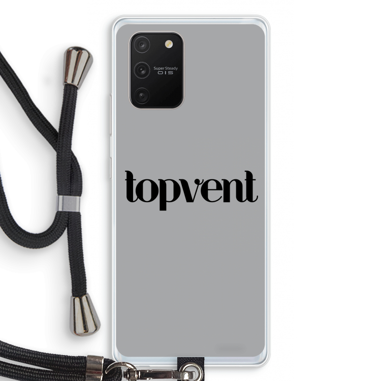 Topvent Grijs Zwart: Samsung Galaxy S10 Lite Transparant Hoesje met koord