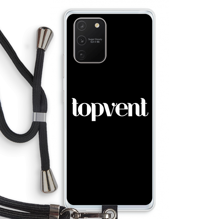 Topvent Zwart: Samsung Galaxy S10 Lite Transparant Hoesje met koord