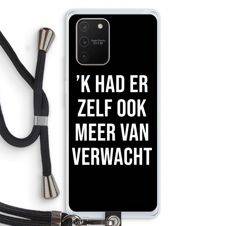Meer verwacht - Zwart: Samsung Galaxy S10 Lite Transparant Hoesje met koord