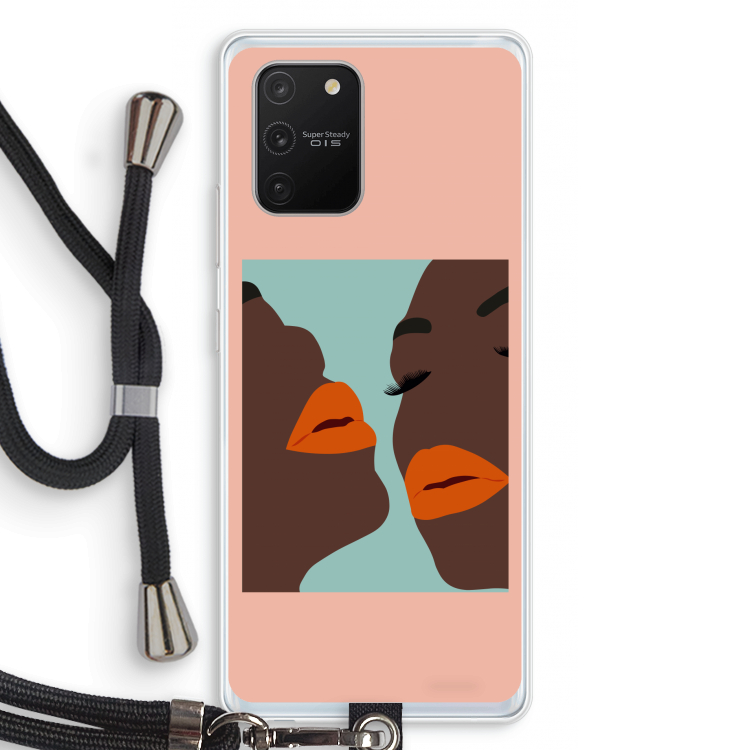 Orange lips: Samsung Galaxy S10 Lite Transparant Hoesje met koord