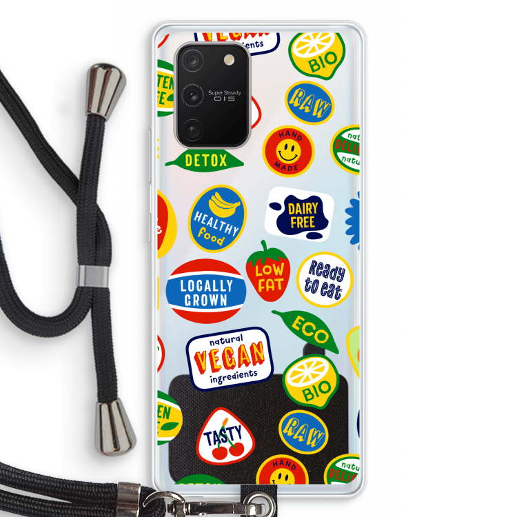 Fruitsticker: Samsung Galaxy S10 Lite Transparant Hoesje met koord