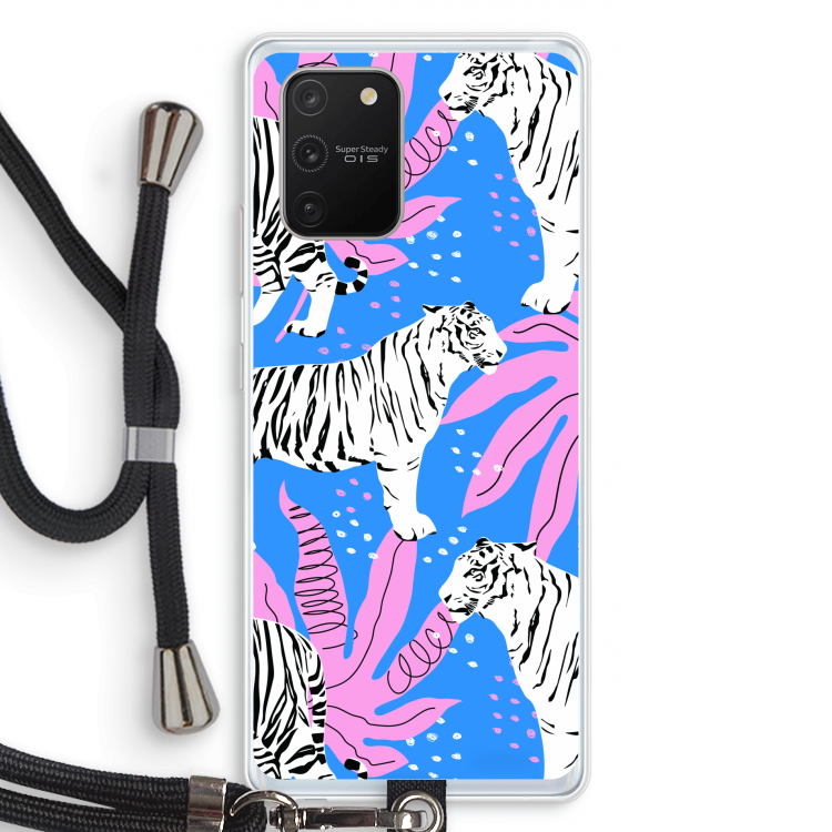 Tijger: Samsung Galaxy S10 Lite Transparant Hoesje met koord