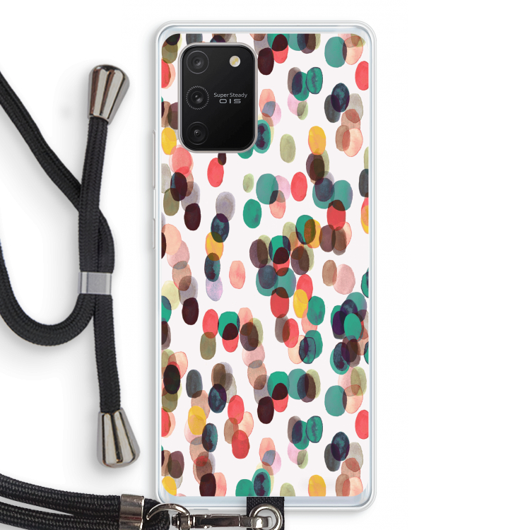 Tropical Dots: Samsung Galaxy S10 Lite Transparant Hoesje met koord