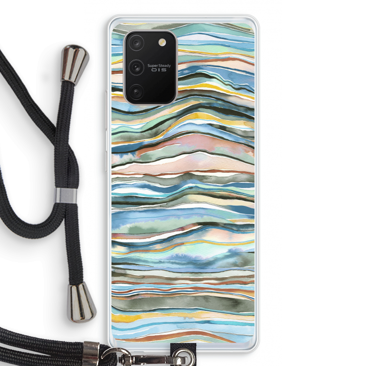Watercolor Agate: Samsung Galaxy S10 Lite Transparant Hoesje met koord
