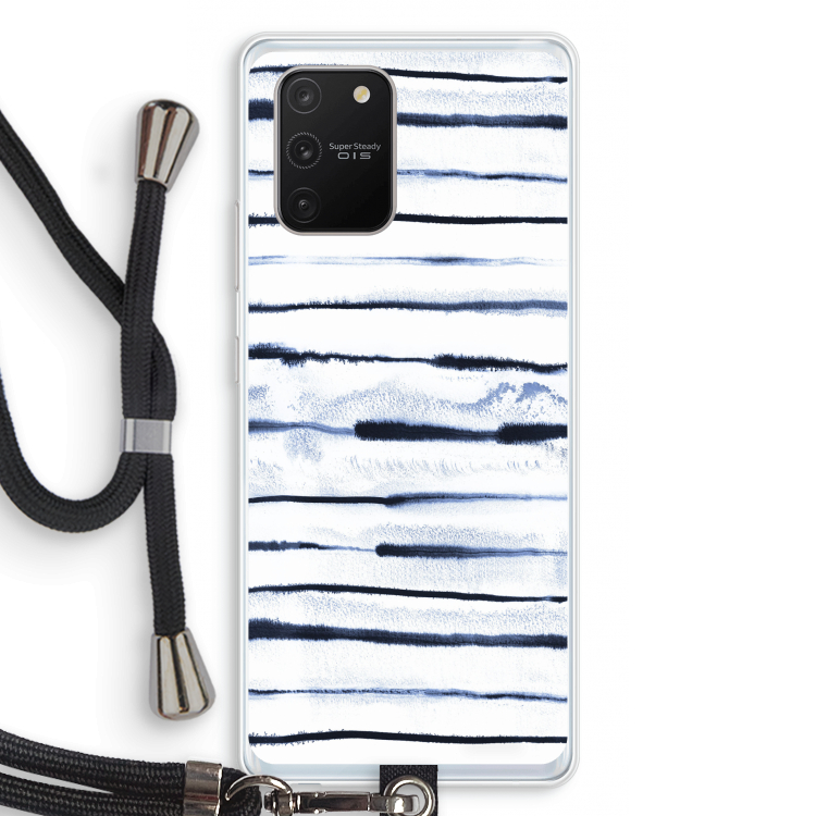 Ink Stripes: Samsung Galaxy S10 Lite Transparant Hoesje met koord
