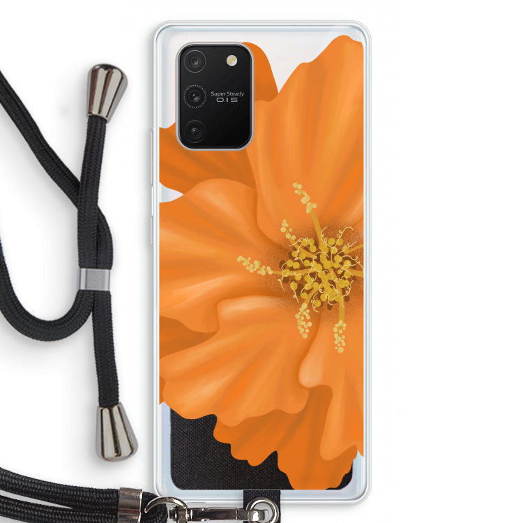 Orange Ellila flower: Samsung Galaxy S10 Lite Transparant Hoesje met koord