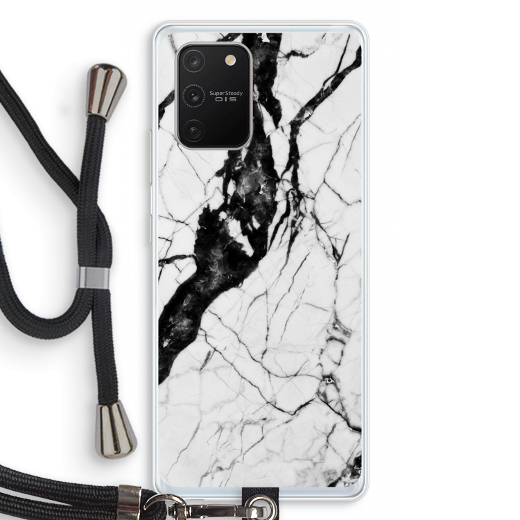 Witte marmer 2: Samsung Galaxy S10 Lite Transparant Hoesje met koord