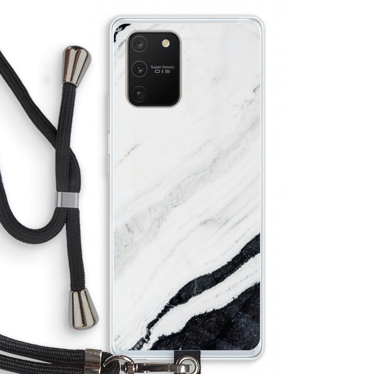 Elegante marmer: Samsung Galaxy S10 Lite Transparant Hoesje met koord