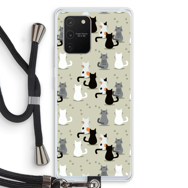 Katten: Samsung Galaxy S10 Lite Transparant Hoesje met koord