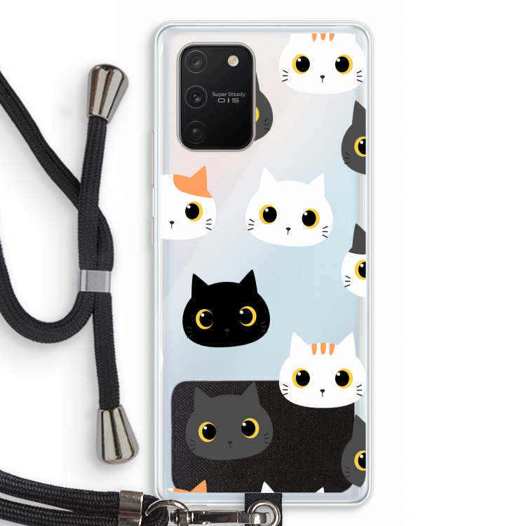 Katten: Samsung Galaxy S10 Lite Transparant Hoesje met koord
