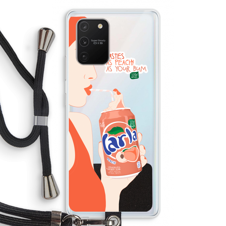 Peach please!: Samsung Galaxy S10 Lite Transparant Hoesje met koord
