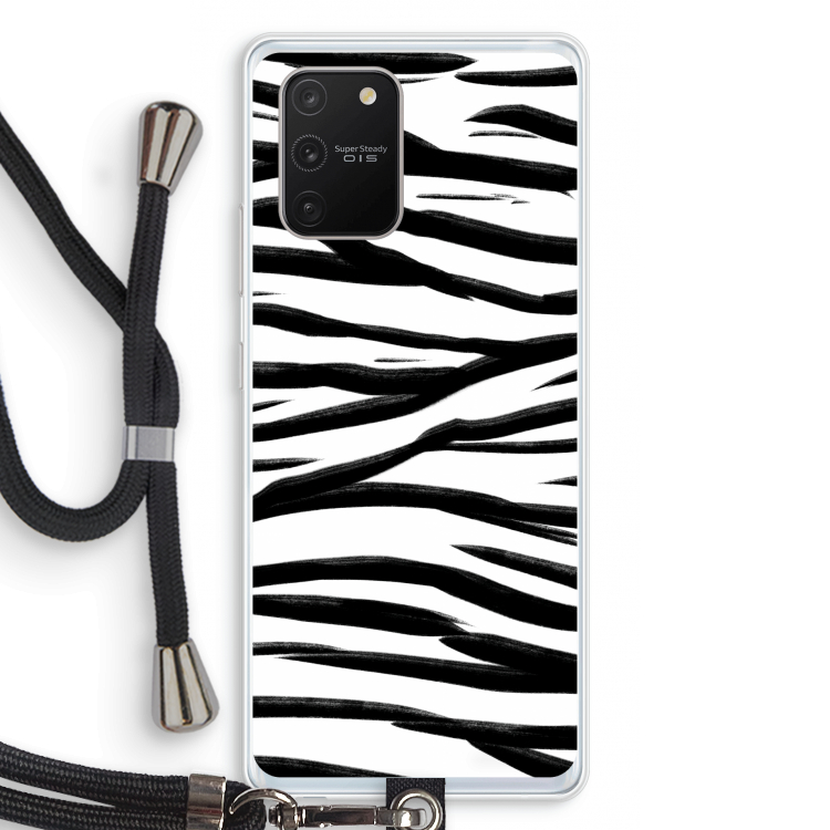 Zebra pattern: Samsung Galaxy S10 Lite Transparant Hoesje met koord