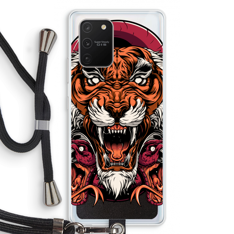 Tiger and Rattlesnakes: Samsung Galaxy S10 Lite Transparant Hoesje met koord