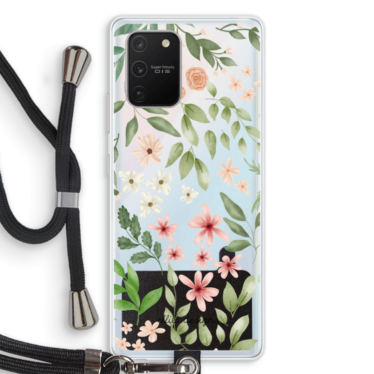 Botanical sweet flower heaven: Samsung Galaxy S10 Lite Transparant Hoesje met koord
