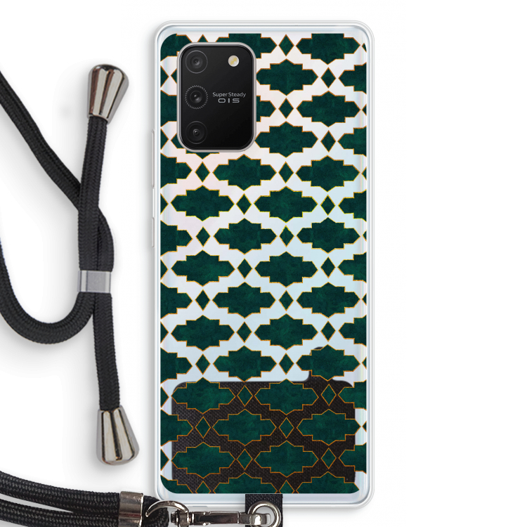 Moroccan tiles: Samsung Galaxy S10 Lite Transparant Hoesje met koord