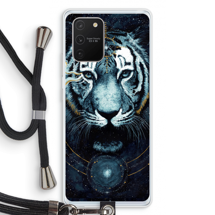 Darkness Tiger: Samsung Galaxy S10 Lite Transparant Hoesje met koord