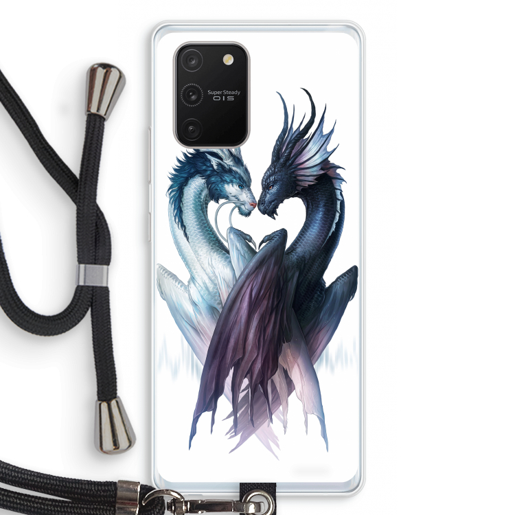 Yin Yang Dragons: Samsung Galaxy S10 Lite Transparant Hoesje met koord