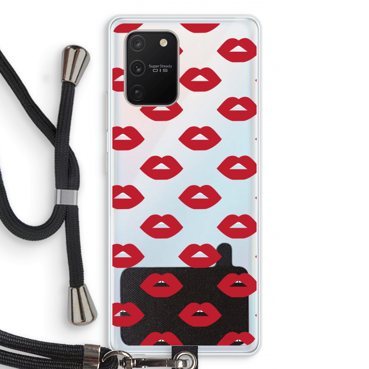 Lips: Samsung Galaxy S10 Lite Transparant Hoesje met koord