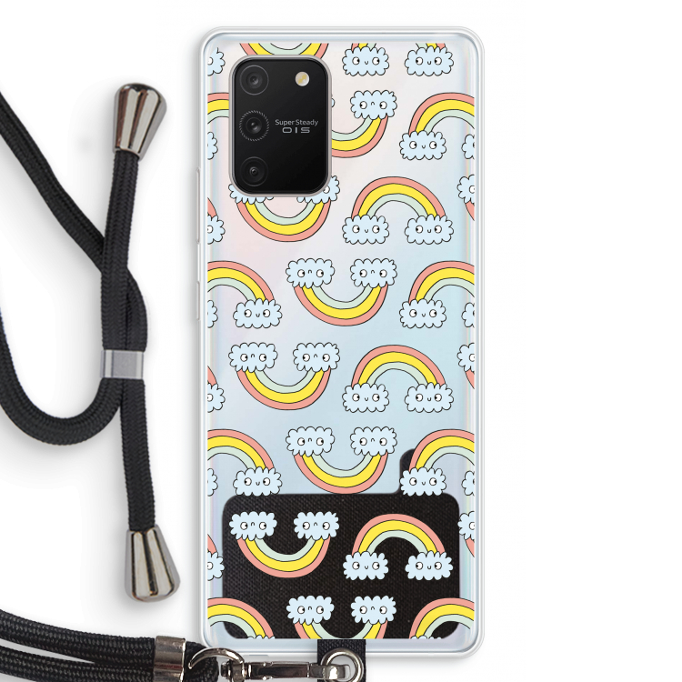 Regenboog: Samsung Galaxy S10 Lite Transparant Hoesje met koord